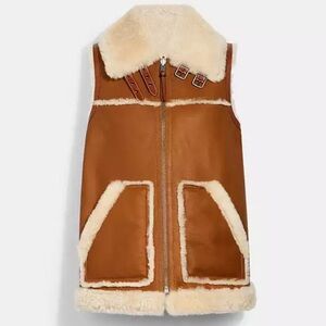 Coach Reversible Shearling Vest